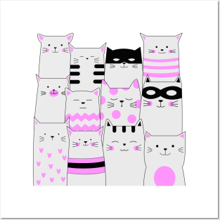 pinky cats Posters and Art